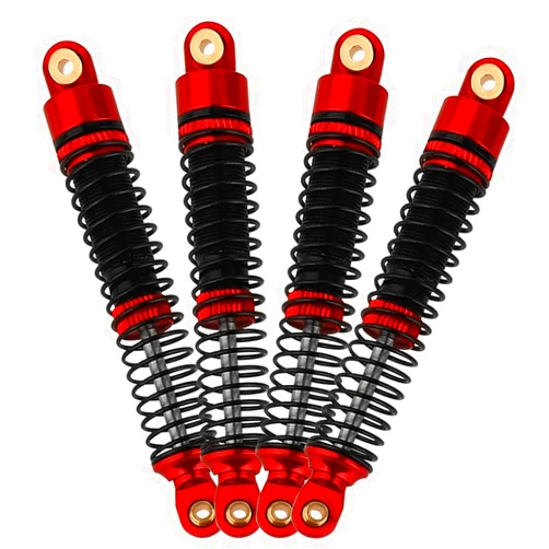 Pothyes 4pcs Aluminum Alloy Front and Rear Shock Absorber Spring Damper for LOSI Mini LMT 1/18 4X4 Brushed Monster Truck RTR LOS01026 Metal Upgrade Parts (red)
