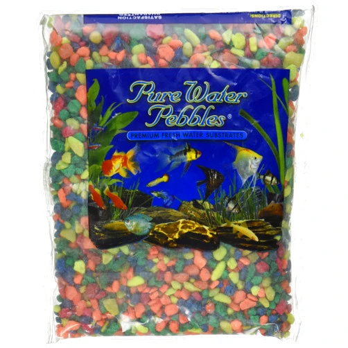 Pure Water Pebbles Neon Rainbow Aquarium Gravel, 2 Lbs - Premium Fish Tank Gravel, Decorative Aquarium Rocks, Ideal Fish Tank Accessories, Pebbles for Aquariums