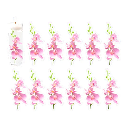 LARDUX ARDUX (12 Pieces) Artificial Flowers for Floating Candles Mini Artificial Orchid Flower Vase Fillers for Wedding Dinning Table Party Home Bar Restaurant Decoration (Pink)