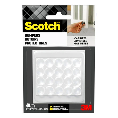 Scotch Clear Adhesive Bumper Pads 40 PCS, Self-Stick Rubber Pads 1/2