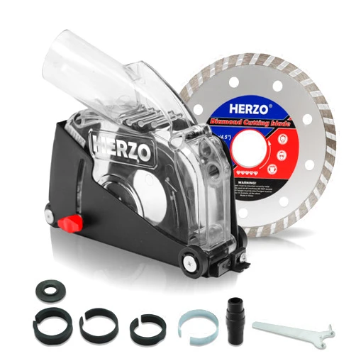 HERZO Cutting Dust Shroud for 5 inch and 4-1/2 inch Angle Grinder