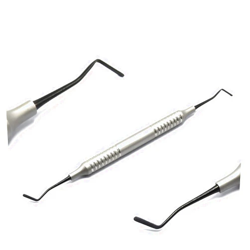 MuskalMed Dental Amalgam Filling Instrements Composite Shaper Carver Burnisher and Plugger Instruments (Flat Ends Filling Carver) Titanium Coated Black