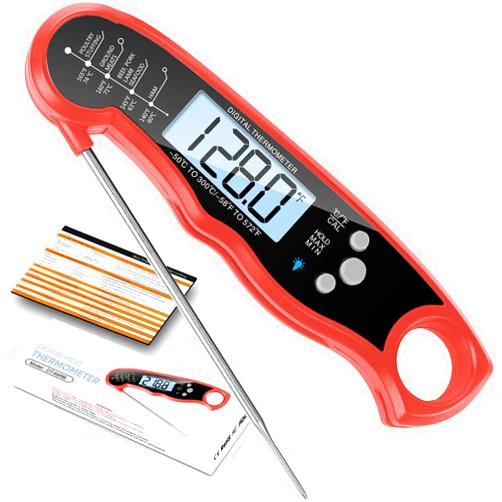 ImSaferell Instant Read Meat Thermometer for Grill and Cooking, Fast & Precise Digital Food Thermometer with Backlight, Magnet, Calibration, and Foldable Probe for Kitchen, Outdoor Grilling and BBQ!…