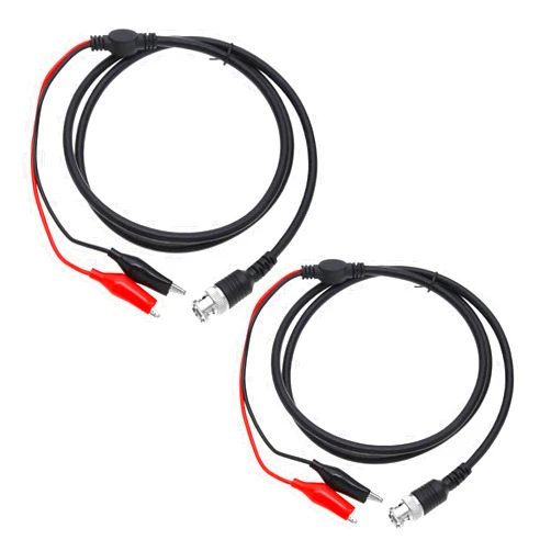 Be In Your Mind 2pcs BNC Double Alligator Clip Test Cable P1011 BNC Probe Cable BNC Q9 to Double Alligator Clip Test Cable Probe Leads Oscilloscope Test