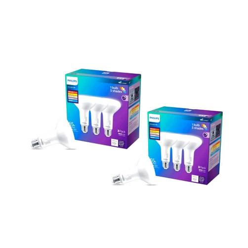 PHILIPS BR30 Dimmable LED Spotlight Bulbs - Flicker Free Light Bulb with EyeComfort Technology - Selectable White - E26 Base - 6 Pack
