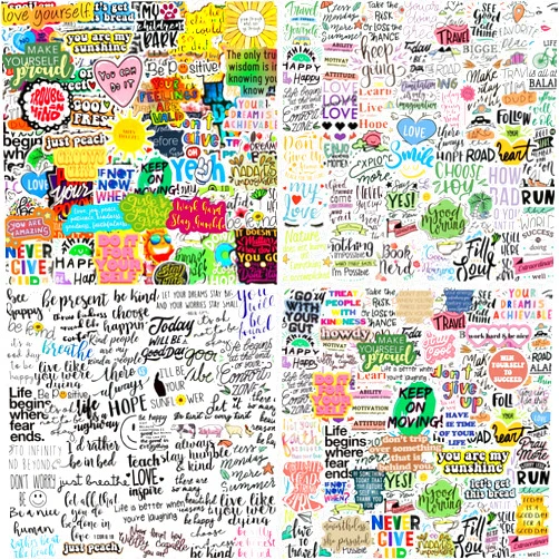 Yodeeni 200PCS Positive Motivational Words Stickers for Adults, Inspirational Quote Stickers for Teens Kids Teachers Employees, Water Bottle Stickers for Laptop Vision Board Hydroflasks Journaling Scrapbook