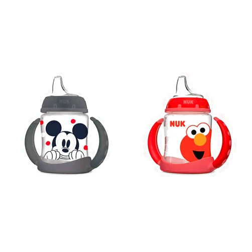 NUK Disney Learner Sippy Cup, Mickey Mouse, 5 Oz 1Pack Sesame Street Learner Cup, 5 Ounce Elmo