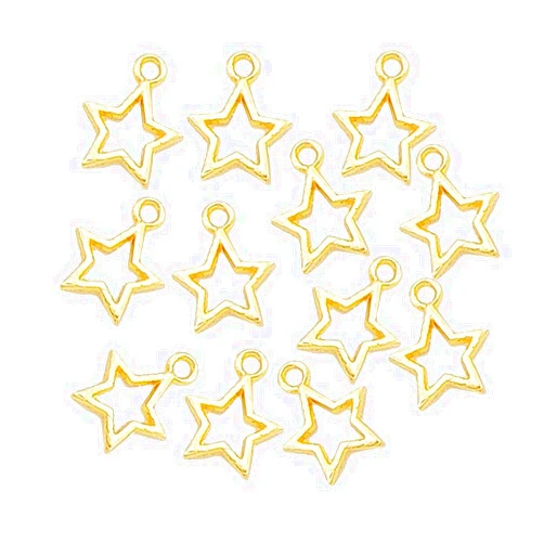 CcHuDE 100 Pcs Mini Metal Star Charms Hollow Star Pendants Dangle Jewelry Pendants Alloy Star DIY Charms Earring Making Pendants for Necklace Bracelet