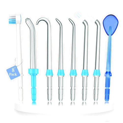 WEQNNM Replacement Tips for Waterpik Water Flosser,Replacement Classic Jet Tips Compatible with Waterpik Oral Irrigator,Replacement Brush Heads for Waterpik,8 Pcs Replacement Parts for Waterpik