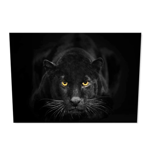 SEVEN WALL ARTS Black Panther Canvas Wall Art Black and White Wildlife Animal Painting Pictures Poster Print Modern Leopard Artwork for Living Room Bedroom Kitchen Office Decor 36