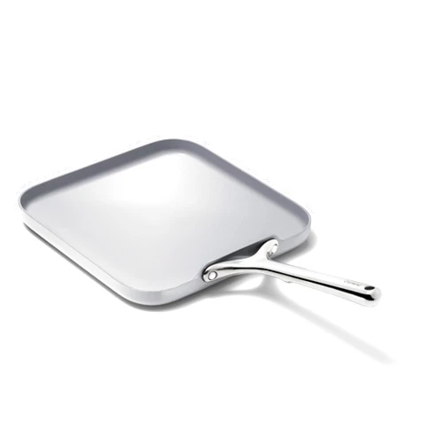 Caraway Square Griddle Pan - 11” Square Pan - Non-Stick Ceramic Coated - Non Toxic, PTFE & PFOA Free - Oven Safe & Compatible with All Stovetops - Gray