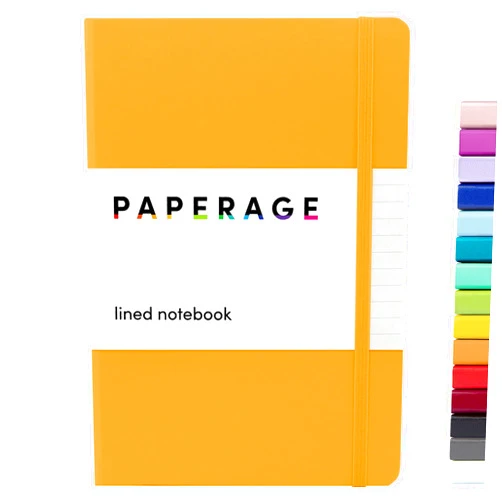 PAPERAGE Lined Journal Notebook, (Marigold), 160 Pages, Medium 5.7 inches x 8 inches - 100 GSM Thick Paper, Hardcover
