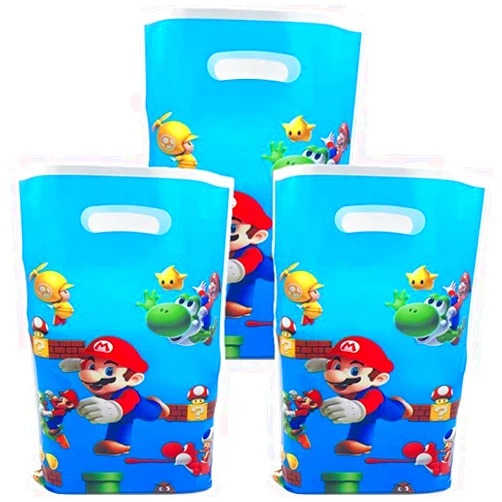 LEOWEST 30pcs Mario Birthday Party Gift Bags Candy Bags Goody Bags,Mario Birthday Party Supplies Decorations (Bags)