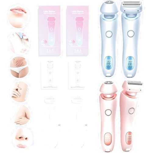 Finndeen Razor,The Glide Pro 3.0 Razors, Waterproof Electric Razor for Women,2 in 1 Electric Hair Removal,Women's Bikini Glide pro Trimmers,Wet and Dry Portable Electric Shaver Razors.(Blue+Pink)