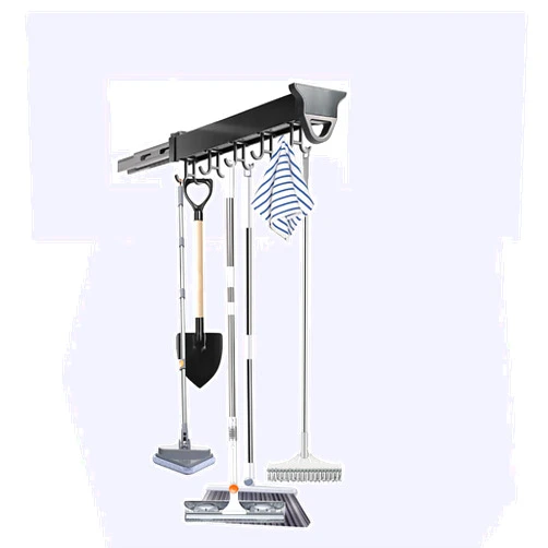 FKKPRVAX Pull Out Mop And Broom Holder, Laundry Room Organization And Storage, Garage Organization Hooks, Closet Pull Out Storage Organizer, Garden Tool Organizer For Home Kitchen Garden (10.23in-8 hook)