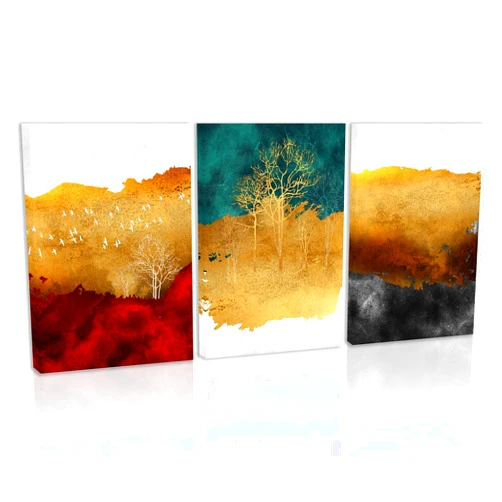 Decor For Wall Mountain Wall Art Decor Gold Modern Abstract Artwork Canvas Painting Prints Pictures Home Decor for Living Room Dining Room Bedroom