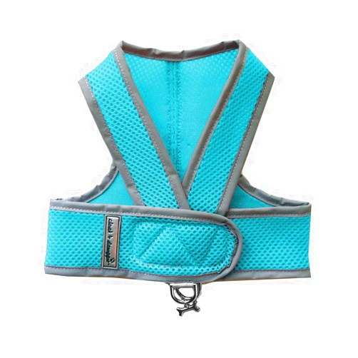 Cloak & Dawggie Mesh Step-N-Go Small Dog Harness Step In Teacup to 25 LBS. Vest Easy On Adjustable. XXXS Xsmall Toy Puppies to Medium. Reflective Soft Walking Doggy Wrap Vest (7200) (Small, Turquoise)