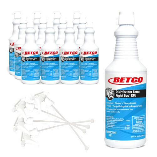 Betco – Fight Bac RTU Disinfectant Spray | Hospital Grade & EPA Registered | Kills COVID-19 Virus | Made in The USA |32 oz Bottle (Pack of 12)