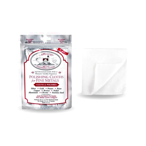 CAPE COD Polishing Cloth + Buffing Cloth Bundle For Fine Metals | Jewelry Cleaner and Tarnish Remover | Silver Polishing to a Brilliant Shine