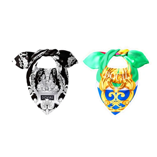 Docal Stylish Dog Bandanas 2 Pack,Dual Layered Durable Fabric,Cute & Modern,Unique Pattern & Adjustable Fit,Holiday Triangle Reversible Pet Scarf,Multiple Sizes Offered（Large Size, Luxury Style）