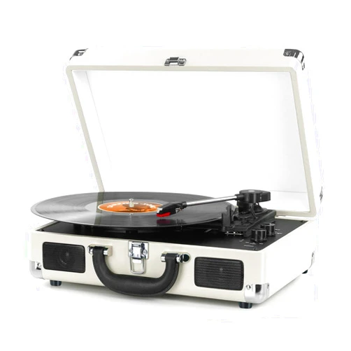 DIGITNOW Vinyl Record Player Wireless Turntable Bluetooth 3-Speed Portable Vintage Suitcase with Built-in Speakers, Includes Extra Stylus, RCA Out, AUX in