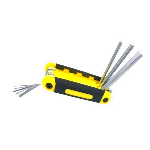 BORGBAR Folding Hex Key Wrench Metric Multi-Tool, Set Includes 8, 6, 5, 4, 3, 2.5, 2 and 1.5mm