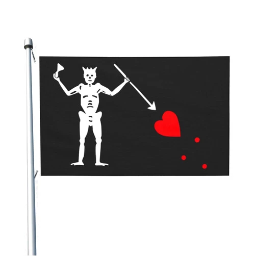 KYWSM Blackbeard Skull Pirate Flag Flags 3x5 Ft Outdoor Decoration Banner Yard Flag for Home Garden