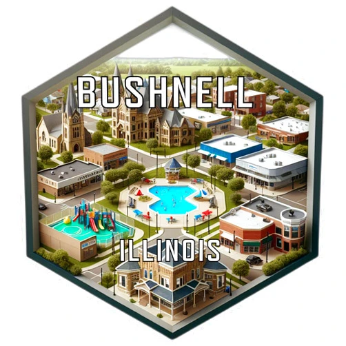 R and R Imports Bushnell Illinois Souvenir Travel Destination Die Cut Hexagon Fridge Magnet 6-Inch