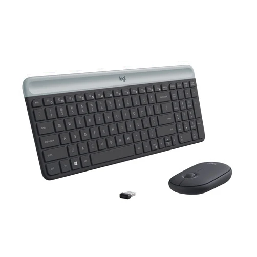 Logitech MK470 Slim Wireless Keyboard and Mouse Combo - Modern Compact Layout, Ultra Quiet, 2.4 GHz USB Receiver, Plug n' Play Connectivity, Compatible with Windows - Graphite