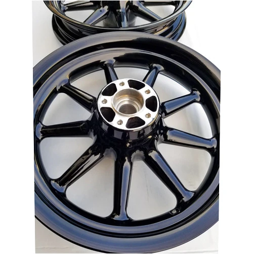 Excaliber Chrome Harley Touring FLH Front 9-Spoke Rim Gloss Black Powdercoat 2000-2008
