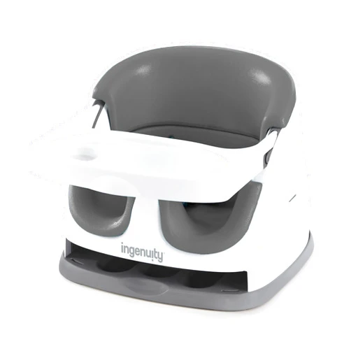 Ingenuity Baby Base 2-in-1 Booster Feeding and Floor Seat with Self-Storing Tray - Slate