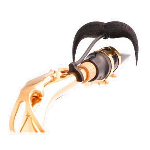 Brasstache Sax-stache 2.0 by Brasstache - Clip-on Mustache for Saxophone Players, Handlebar version (Alto Saxophone)