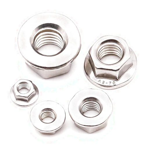 RoyceMart (20 PCS) M8-1.25 Hexagon Flange Nuts with Non-Serrated Flange Washer Head, 304 Stainless Steel, Hex Drive, Full Thread