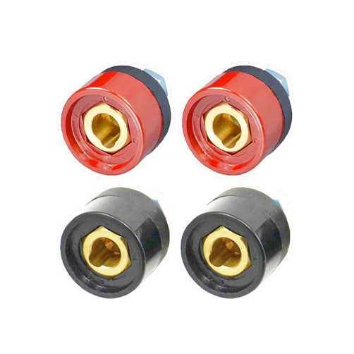 RIVERWELD TIG Welding Cable Panel Connector Socket DKZ10-25 200Amp with Black and Red Color Dinse-Style Quick Fitting 4pcs
