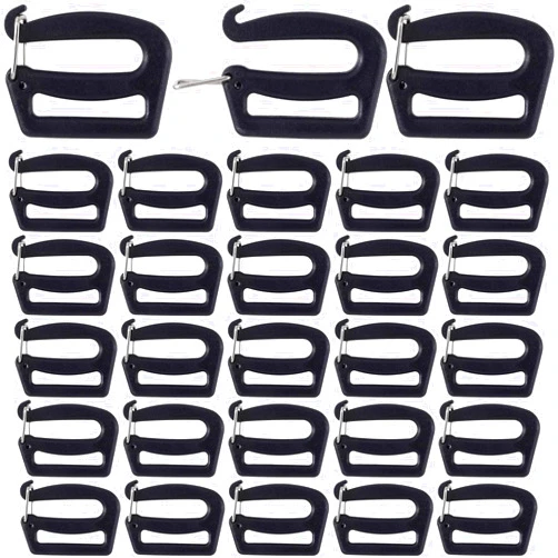 HINZIC 25mm/1inch G Hook Webbing Connecting Buckles Adjustable Plastic Clips Replacement for Backpack Luggage Strap