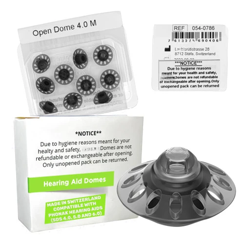 Otto Tech Open 4.0 Dome Medium (0.35 inch=9mm) 10 Domes, Hearing Aid Domes Compatible with Phonak Audeo Marvel Paradise Lumity Accessories -1 Pack/10 Domes Total