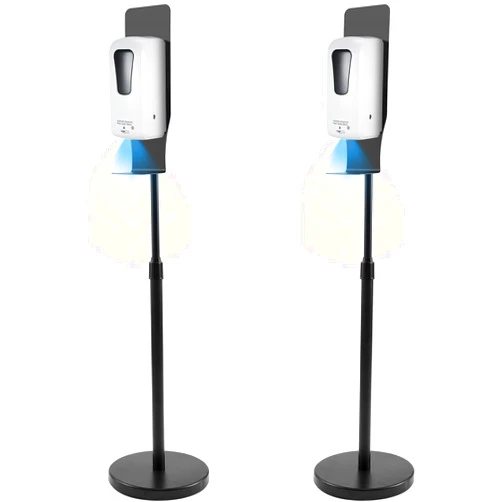 Blulu 2 Pack Automatic Hand Sanitizer Dispenser with Stand and Drip Catcher and Refillable Bottle Stand Sanitizing Station for Restaurants, Schools, Churches