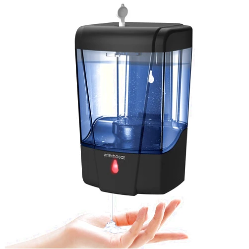 interhasa! Soap Dispenser, Touchless Hand Sanitizer Dispenser Wall Mount Automatic Kitchen Soap Dispenser for Commercial Home, Office, 600ml/20oz Black