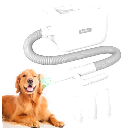 PUPIHOM Pet Hair Dryer, Dog Hair Blower for Grooming with Adjustable Airflow & Temperature Control, Smart Pet Dryer with LED Screen, 3 Nozzles, Dog Blow Dryer with High Velocity Negative Ion Motor