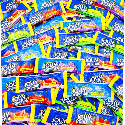 Sweetsome JollyRancher Stix Original - Assorted Flavored Hard Candy Sticks - Individually Wrapped - Bulk Pack (Pack of 50)
