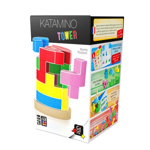 GIGAMIC Katamino Tower | Wooden Puzzle Game for Kids and Families | Brain Game | Ages 6+ | 1 to 2 Players | 15 Minutes