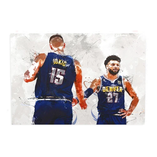 stortnate Nikola Jokic, Jamal Murray Poster Basketball Wall Art Canvas Poster Bedroom Decor Sports Landscape Office Room Decor Gift Unframe:12x18inch(30x45cm)