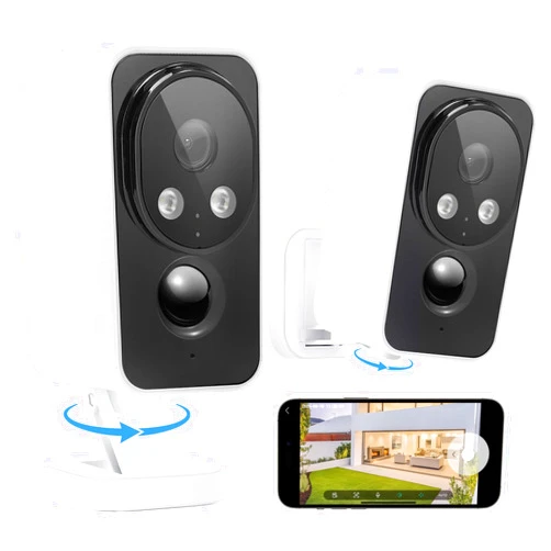 Obbmox Security Cameras Wireless Outdoor Pan Rotating 180° 2K Cameras for Home Security Color Night Vision Battery 2.4GHz WiFi Camera PIR Motion Detection Siren 2-Way Talk Waterproof Cloud/SD Storage 2-Pack
