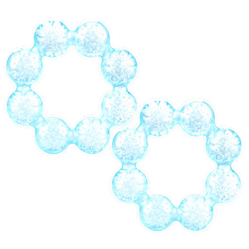 Nuby IcyBite Soother Ring Teether, 2 Count (Blue)