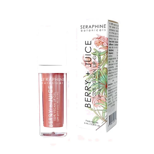 Seraphine Botanicals Berry + Juice - 100% Vegan Lip Gel Tinted Gloss 0.20 fl oz (Rose Currant)