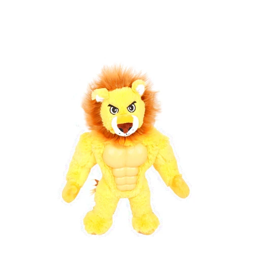 Coolpet Mighty Beast Super Tough Dog Plush Toy Durable Plush Stuffed Squeaky Dog Toys with TPR Chest for Aggressive Chewers Lion