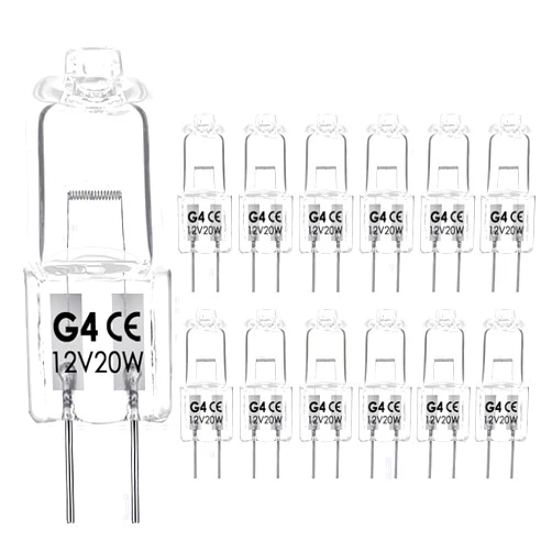Snnalosses G4 Bulb,12V 20W Halogen Light Bulbs 2 Pin,G4 Light Bulbs for Under Cabinet Puck Light,Microwave,Chandeliers, Accent Lights, Track Lighting,Dimmable,Warm White,12Packs