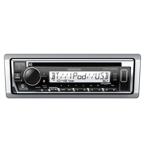 KENWOOD KMR-D382BT (50W x 4Ch) Single Din Car/Marine Stereo Head Unit with Bluetooth, Hands-Free Calling, CD Player, USB, AM/FM Radio, SiriusXM Ready, All-Weather in-Dash Boat & Car Audio Receiver
