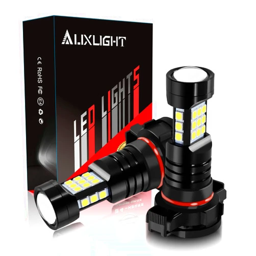 AUXLIGHT 2504 LED Fog Light DRL Bulbs, 2400 Lumens Extremely Bright PSX24W 12276 Bulbs Replacement for Cars, Trucks, 6000K Xenon White