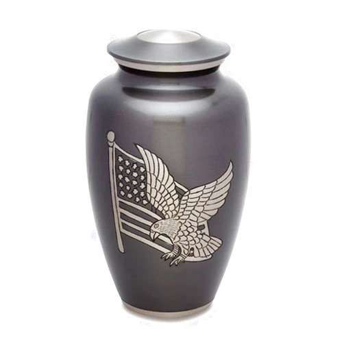 Titan Casket Treasure Urn | Brass Cremation Urn for Human Ashes - American Pride